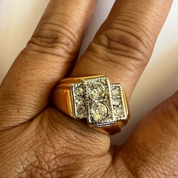 18k Men's CZ Ring 9.25 - Picture 1 of 3